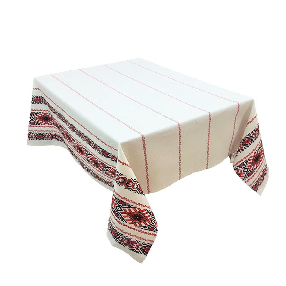 Fata de masa din bumbac 100%, Traditional rosu si negru, Rosu-Negru, 1 buc