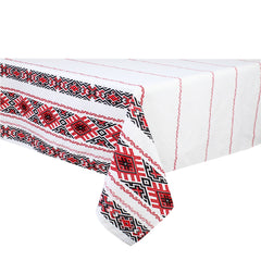 Fata de masa din bumbac 100%, Traditional rosu si negru, Rosu-Negru, 1 buc