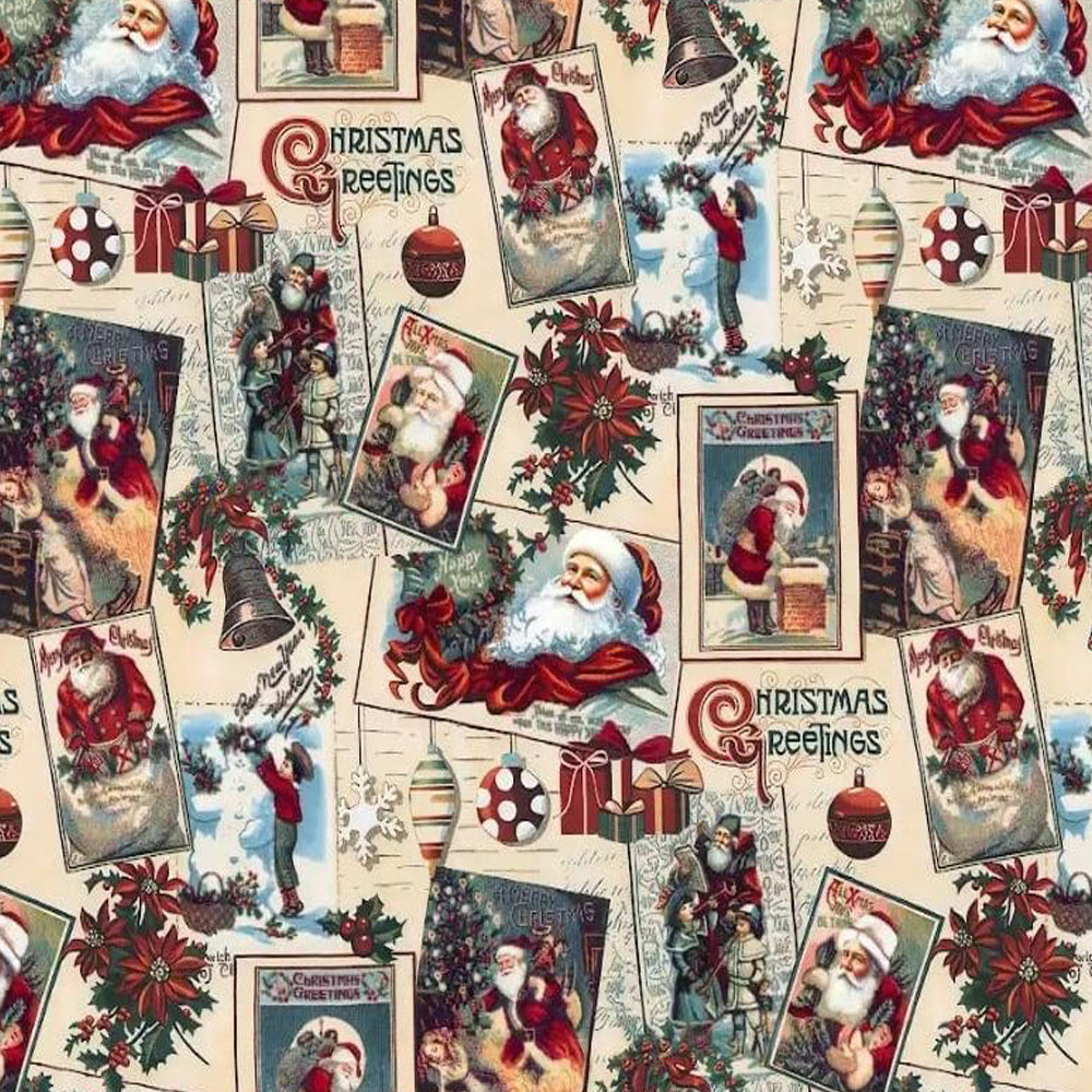 Fata de masa Christmas greetings din bumbac 100%, multicolor, 1 buc