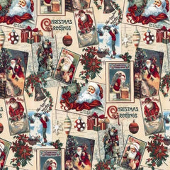 Fata de masa Christmas greetings din bumbac 100%, multicolor, 1 buc