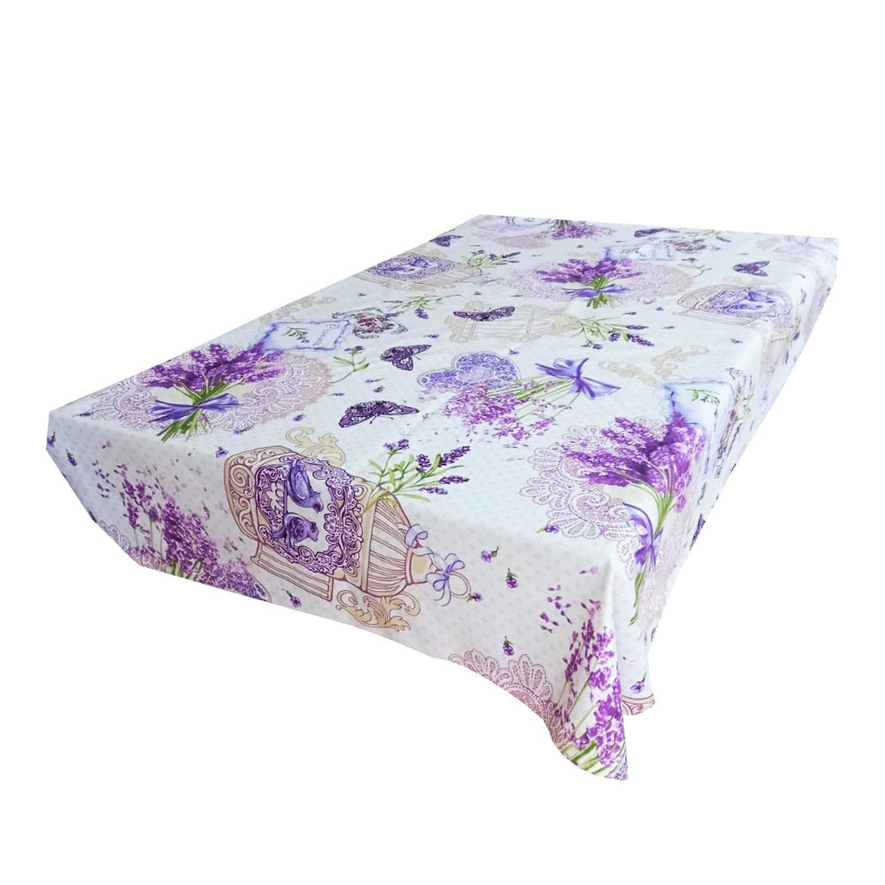 Fata de masa din bumbac 100%, Flori de Lavanda, Mov, 1 buc