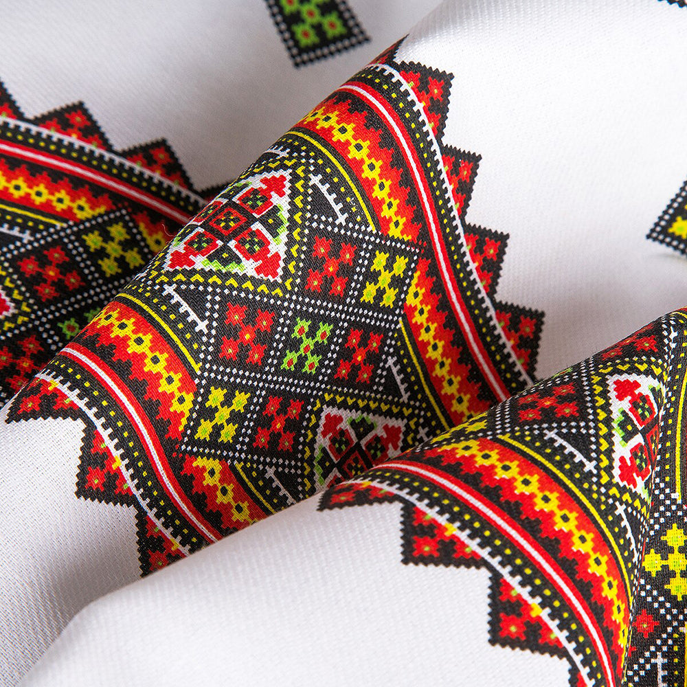 Fata de masa din bumbac 100%, Motiv traditional, Galben auriu, 1 buc