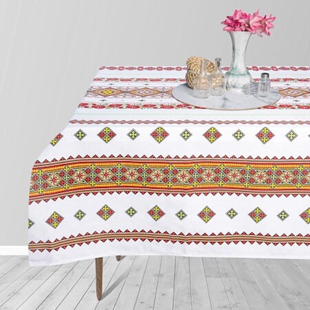 Fata de masa din bumbac 100%, Motiv traditional, Galben auriu, 1 buc