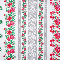 Fata de masa din bumbac 100%, Roses,  Verde-Gri 1 buc