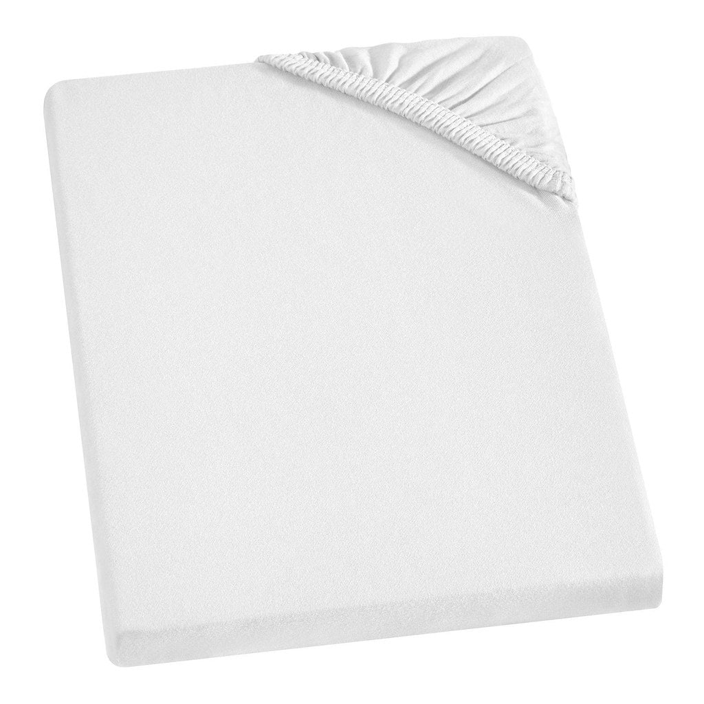 Husa de pat din tricot cu elastic, Tim, Alb
