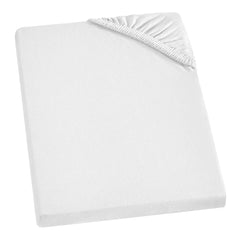 Husa de pat din tricot cu elastic, Tim, Alb