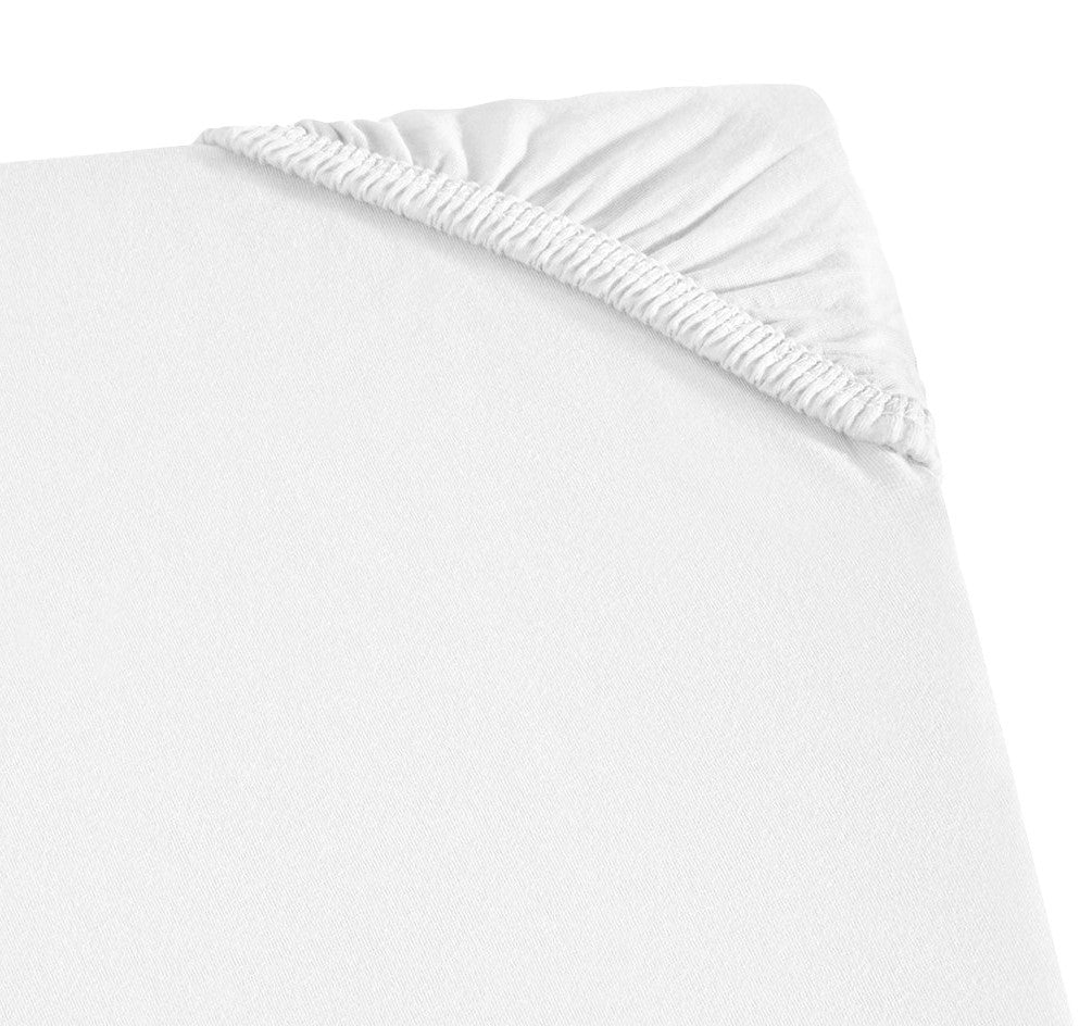 Husa de pat din tricot cu elastic, Tim, Alb