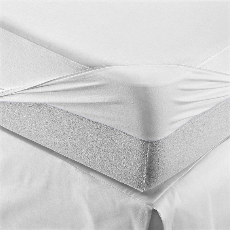 Husa de pat din tricot cu elastic, Tim, Alb