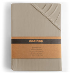 Cearsaf de pat cu elastic din tricot, bumbac 100%, 135 g/m2, Amber, cappuccino