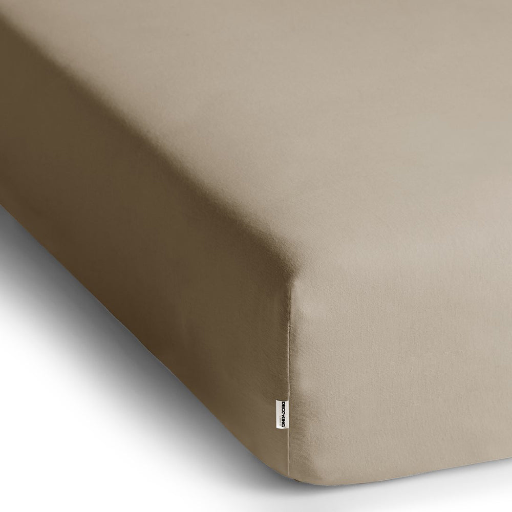 Cearsaf de pat cu elastic din tricot, bumbac 100%, 135 g/m2, Amber, cappuccino