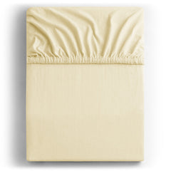 Cearsaf de pat cu elastic din tricot, bumbac 100%, 135 g/m2, Amber, crem
