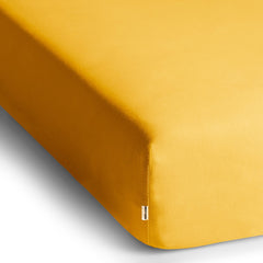 Cearsaf de pat cu elastic din tricot, bumbac 100%, 135 g/m2, Amber, galben