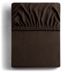Cearsaf de pat cu elastic din tricot, bumbac 100%, 135 g/m2, Amber, maro
