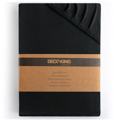 Cearsaf de pat cu elastic din tricot, bumbac 100%, 135 g/m2, Amber, negru