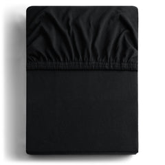 Cearsaf de pat cu elastic din tricot, bumbac 100%, 135 g/m2, Amber, negru