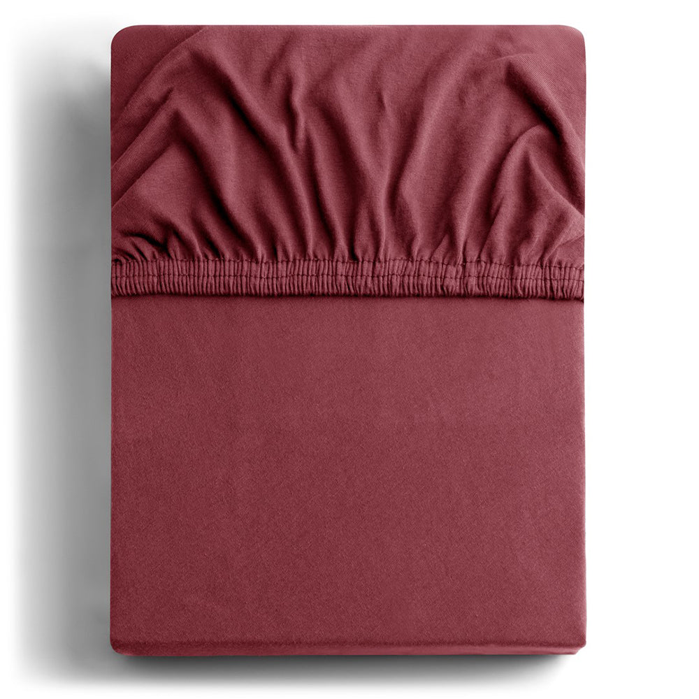 Cearsaf de pat cu elastic din tricot, bumbac 100%, 135 g/m2, Amber, roz
