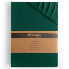 Cearsaf de pat cu elastic din tricot, bumbac 100%, 135 g/m2, Amber, verde