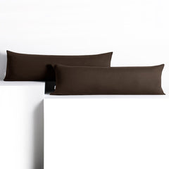 Set 2 huse perne decorative din bumbac cu fermoar, Amber, 135 g/m2, Maro