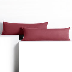 Set 2 huse perne decorative din bumbac cu fermoar, Amber, 135 g/m2, Roz
