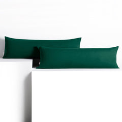 Set 2 huse perne decorative din bumbac cu fermoar, Amber, 135 g/m2, Verde