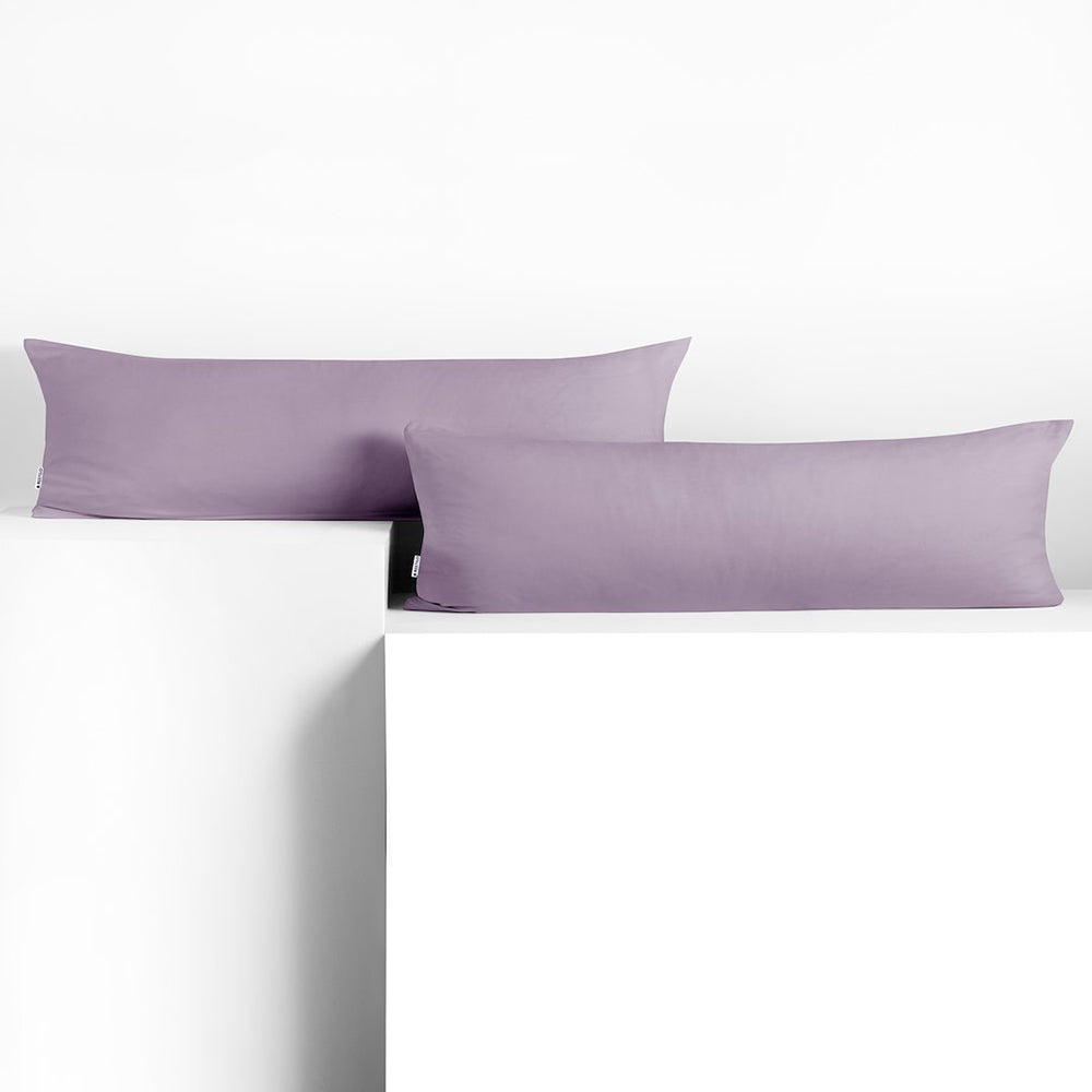 Set 2 huse perne decorative din bumbac cu fermoar, Amber, 135 g/m2, Violet