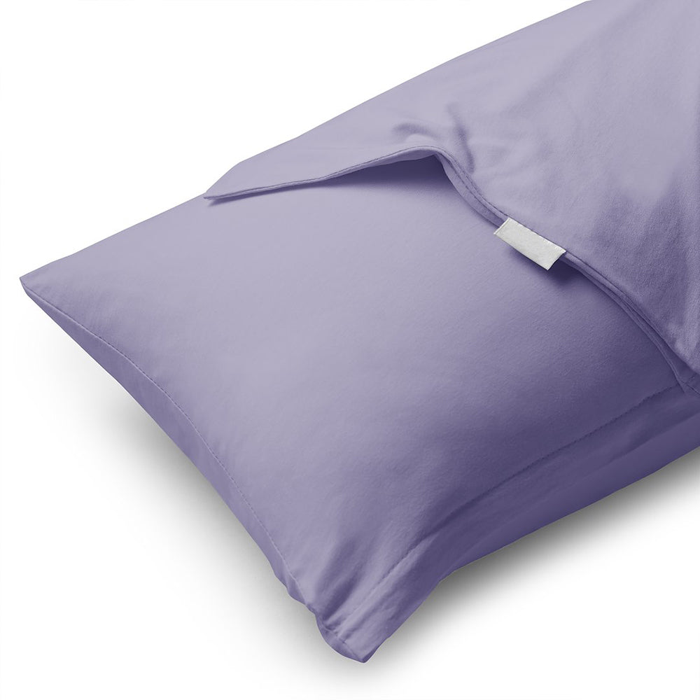 Set 2 huse perne decorative din bumbac cu fermoar, Amber, 135 g/m2, Lavanda