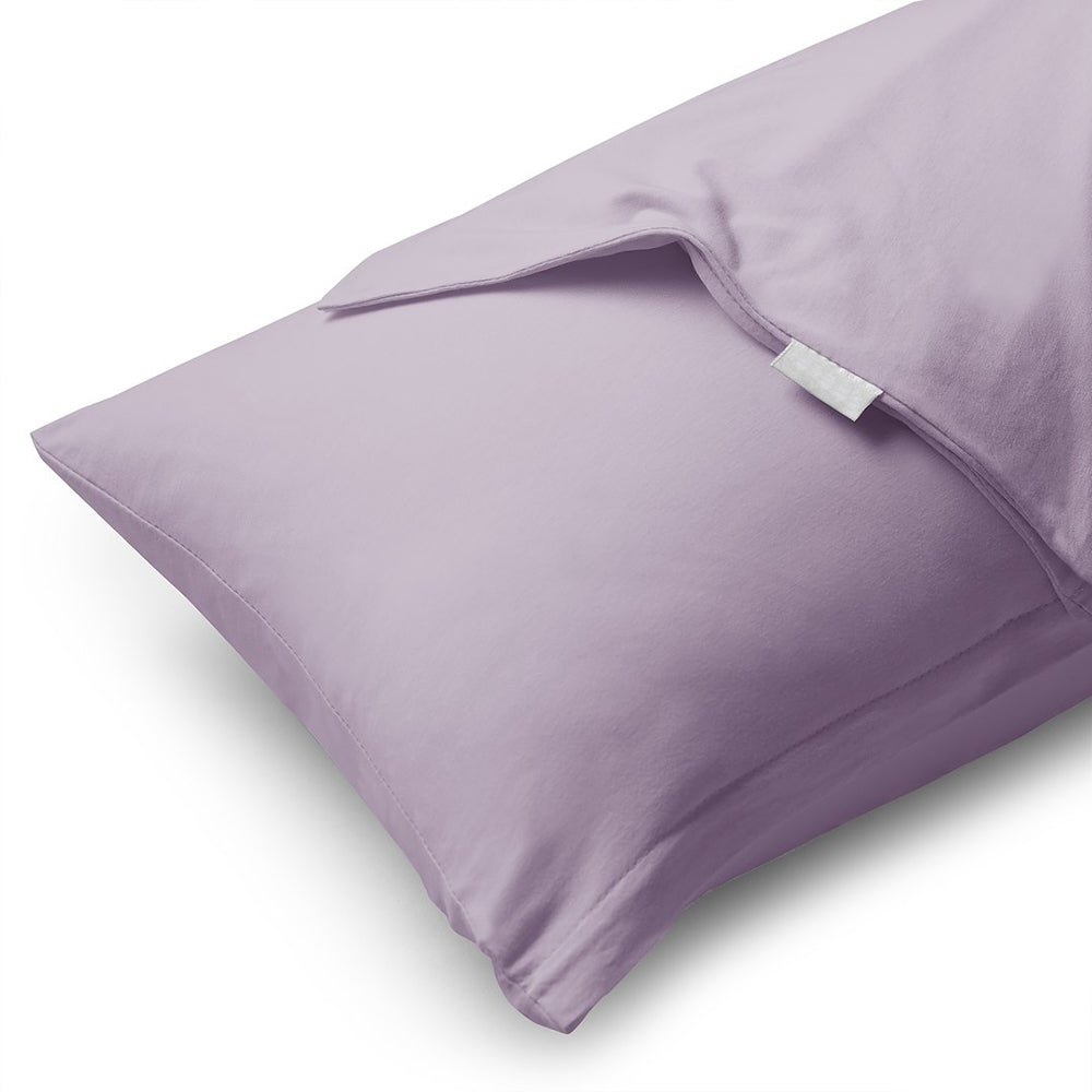 Set 2 huse perne decorative din bumbac cu fermoar, Amber, 135 g/m2, Violet
