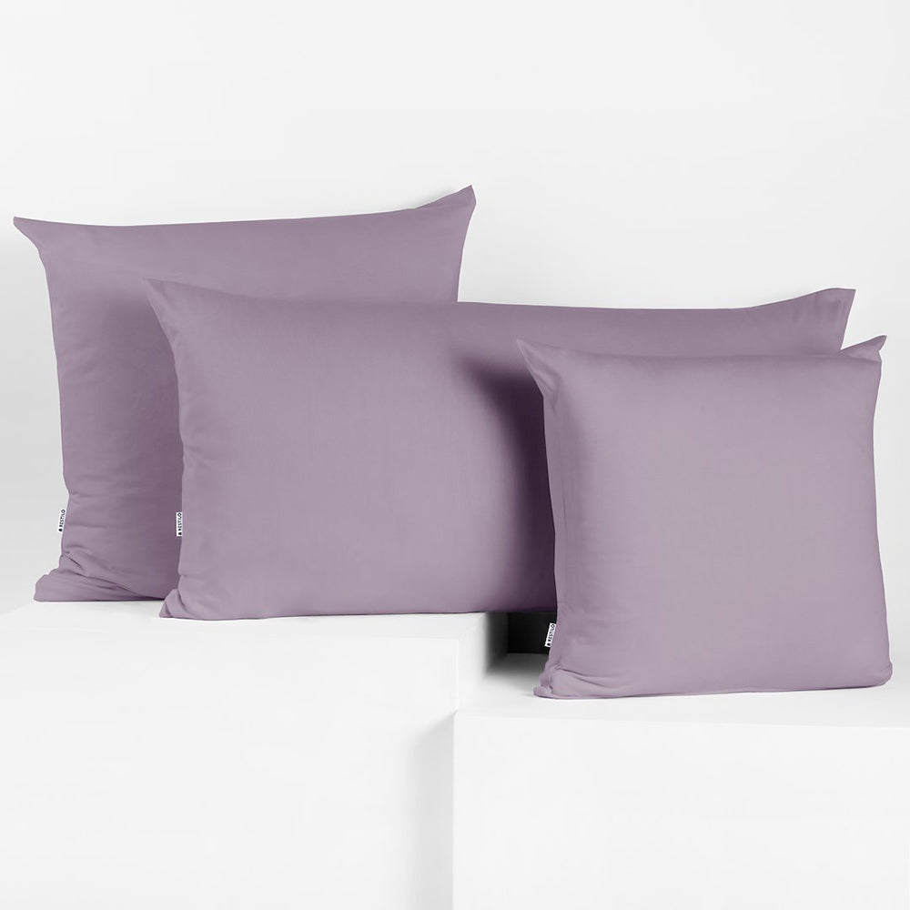 Set 2 huse perne decorative din bumbac cu fermoar, Amber, 135 g/m2, Violet