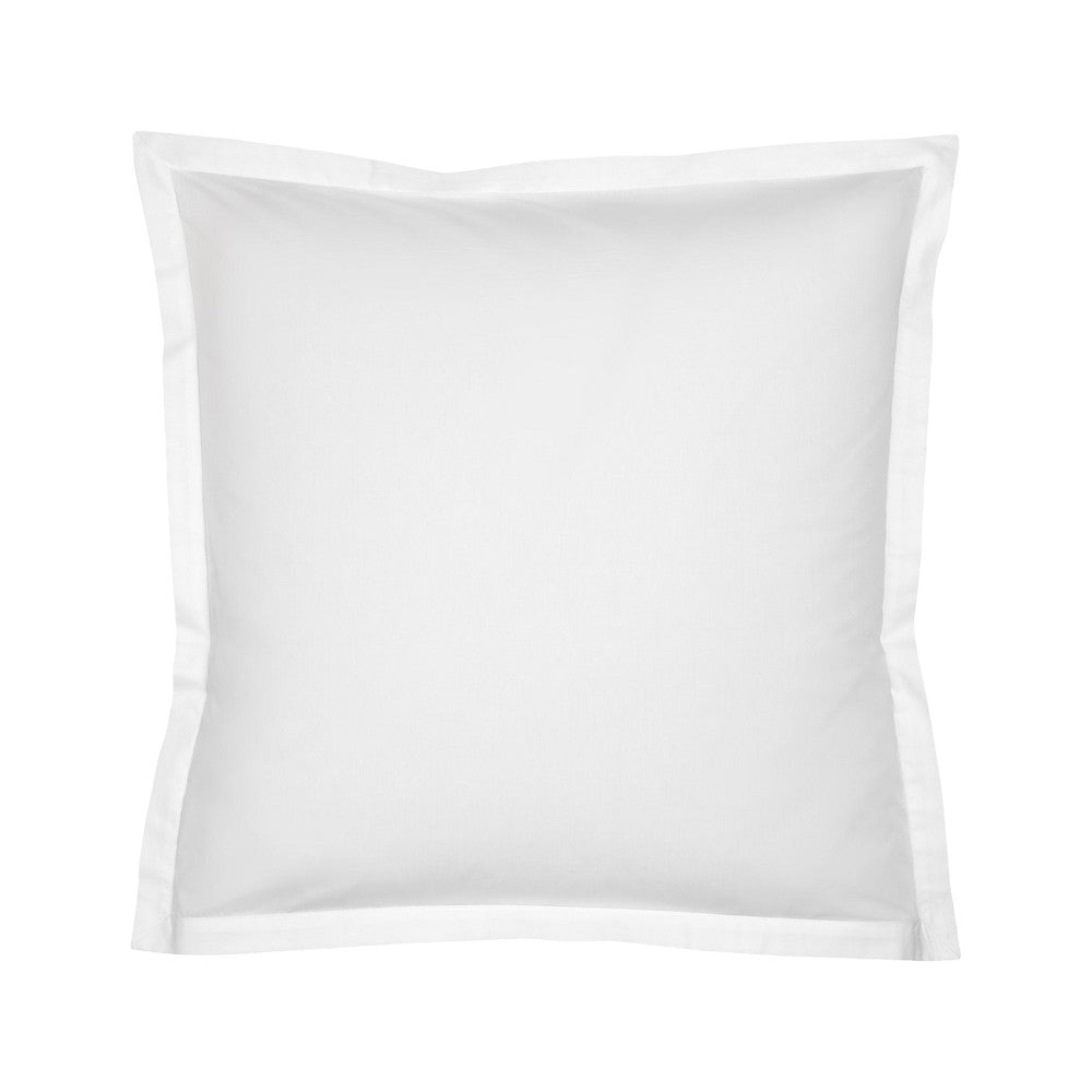 Lenjerie de pat pentru o persoana cu husa de perna patrata, percale alb 125 g/mp, bumbac 100%, 3 piese