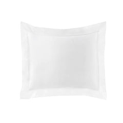 Lenjerie de pat pentru o persoana cu husa de perna patrata, sifon alb 130 g/mp, bumbac 100%, 3 piese