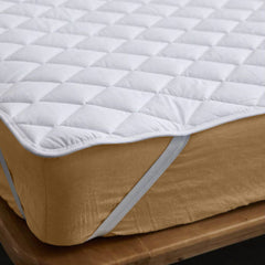Husa protectie saltea matlasata din bumbac cu elastic, Evolette, Alb