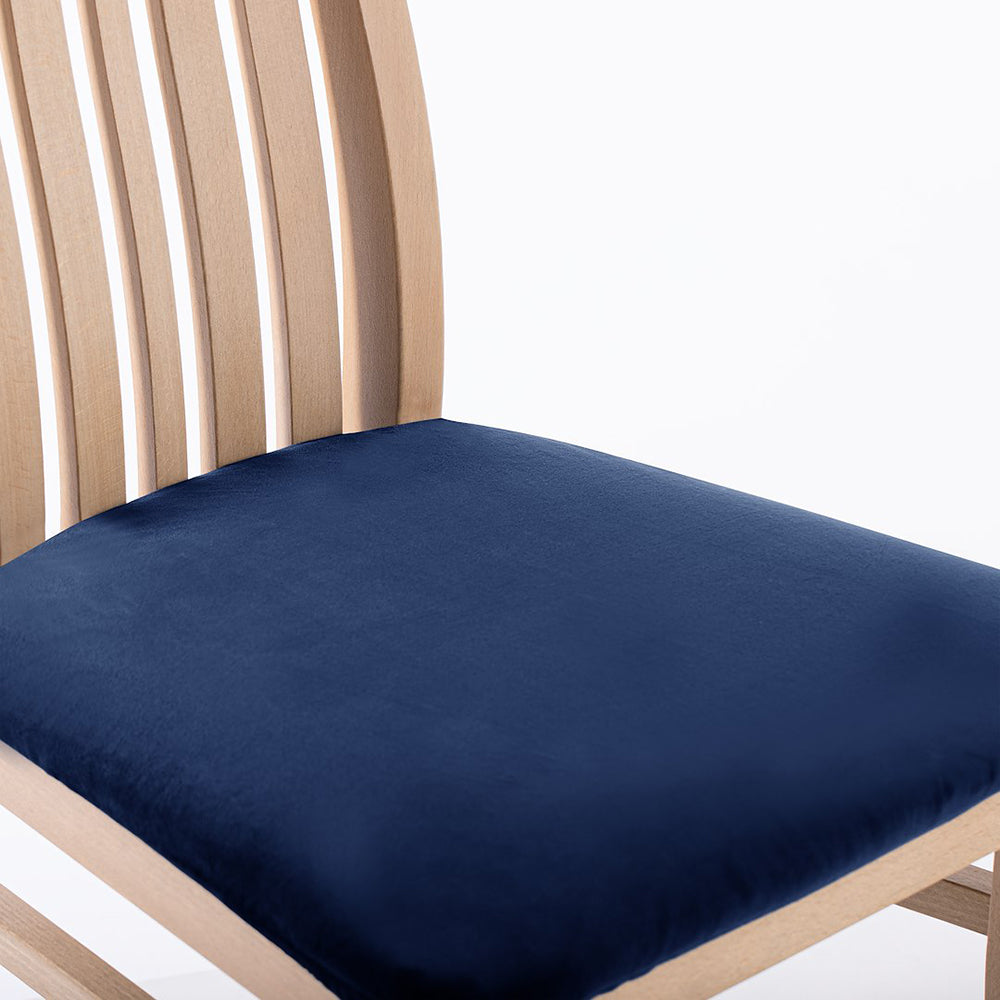 Husa pentru scaun din catifea cu elastic taburet, 190 g/m2, Sento, 40x40x5 cm, albastru, 1 buc