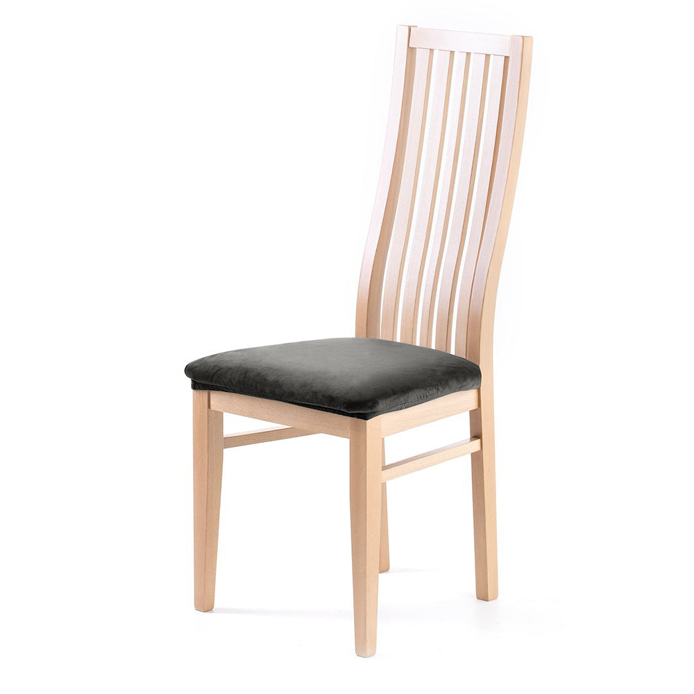 Husa pentru scaun din catifea cu elastic taburet, 190 g/m2, Sento, 40x40x5 cm, gri inchis, 1 buc
