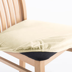 Husa pentru scaun din catifea cu elastic taburet, 190 g/m2, Sento, 40x40x5 cm, crem, 1 buc