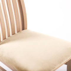 Husa pentru scaun din catifea cu elastic taburet, 190 g/m2, Sento, 40x40x5 cm, bej deschis, 1 buc