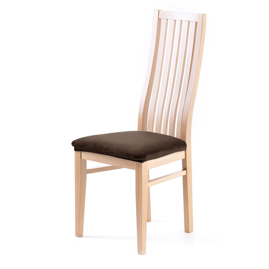 Husa pentru scaun din catifea cu elastic taburet, 190 g/m2, Sento, 40x40x5 cm, maro, 1 buc