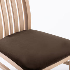 Husa pentru scaun din catifea cu elastic taburet, 190 g/m2, Sento, 40x40x5 cm, maro, 1 buc