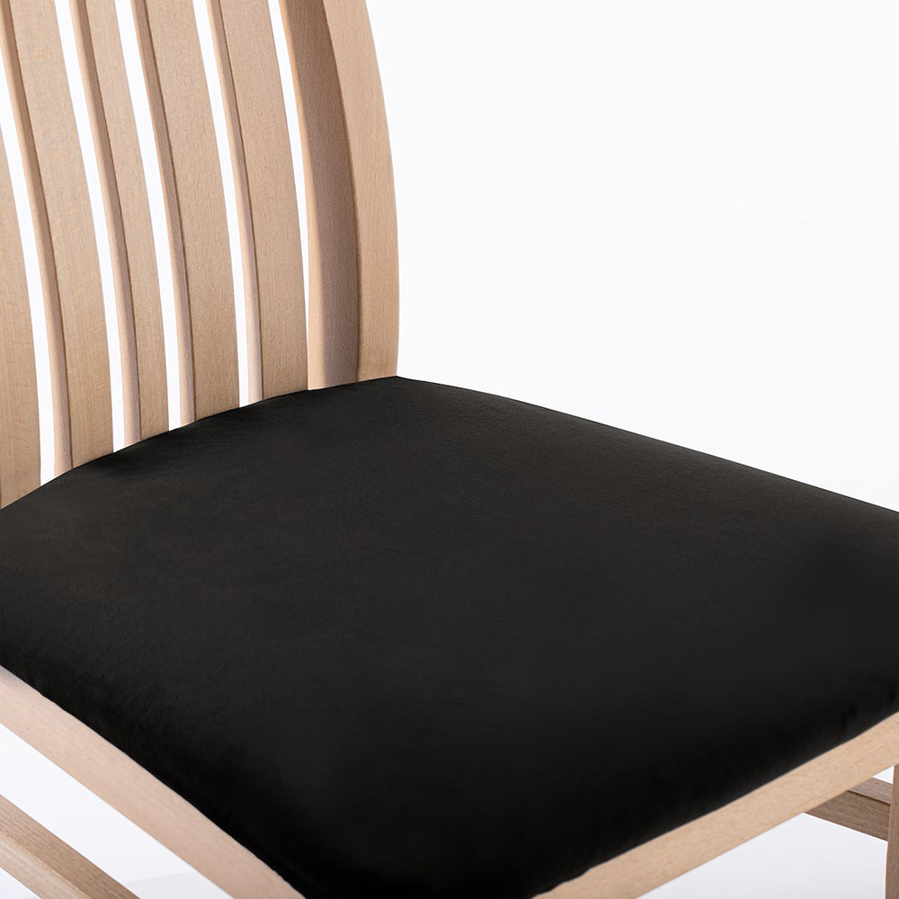 Husa pentru scaun din catifea cu elastic taburet, 190 g/m2, Sento, 40x40x5 cm, negru, 1 buc