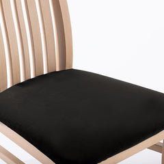 Husa pentru scaun din catifea cu elastic taburet, 190 g/m2, Sento, 40x40x5 cm, negru, 1 buc