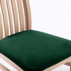 Husa pentru scaun din catifea cu elastic taburet, 190 g/m2, Sento, 40x40x5 cm, verde, 1 buc