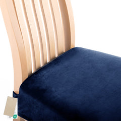 Husa pentru scaun din catifea cu elastic sezut, 190 g/m2, Sento, 40x40x5 cm, albastru, 1 buc