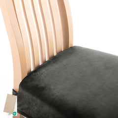 Husa pentru scaun din catifea cu elastic sezut, 190 g/m2, Sento, 40x40x5 cm, gri inchis, 1 buc