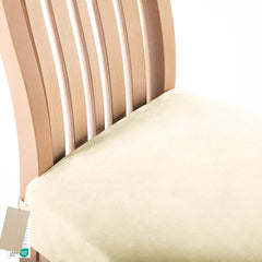 Husa pentru scaun din catifea cu elastic sezut, 190 g/m2, Sento, 40x40x5 cm, crem, 1 buc