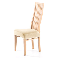 Husa pentru scaun din catifea cu elastic sezut, 190 g/m2, Sento, 40x40x5 cm, bej deschis, 1 buc