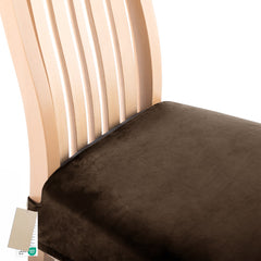 Husa pentru scaun din catifea cu elastic sezut, 190 g/m2, Sento, 40x40x5 cm, maro, 1 buc
