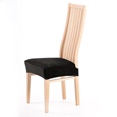 Husa pentru scaun din catifea cu elastic sezut, 190 g/m2, Sento, 40x40x5 cm, negru, 1 buc
