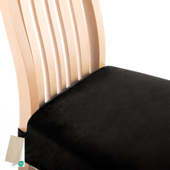 Husa pentru scaun din catifea cu elastic sezut, 190 g/m2, Sento, 40x40x5 cm, negru, 1 buc