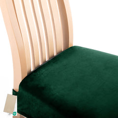 Husa pentru scaun din catifea cu elastic sezut, 190 g/m2, Sento, 40x40x5 cm, verde, 1 buc