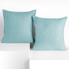 Set 2 huse perne decorative matlasate stil modern, Softa, 70 g/m2, Albastru azur
