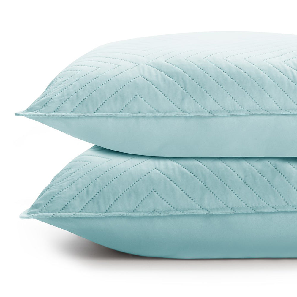 Set 2 huse perne decorative matlasate stil modern, Softa, 70 g/m2, Albastru azur
